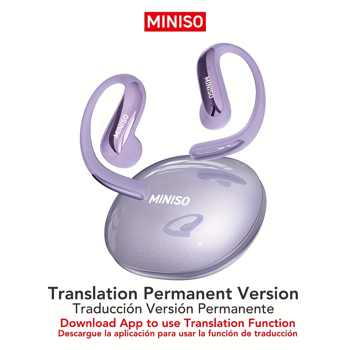 Miniso Ms195 Ai Translation Headphones, Real-time Translation In 134 Languages, Extended For , Advanced , Long-range , Integrated Microphone, Ideal For Educational, Business