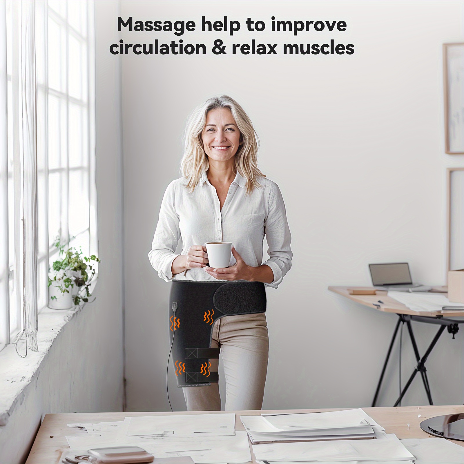  massage heated waist and hip support brace heating pad for waist and hip for waist lower back thigh buttock 3 heat and massage setting gift for men   gift for valentines day mother fathers day thanksgiving and christmas Product details 3