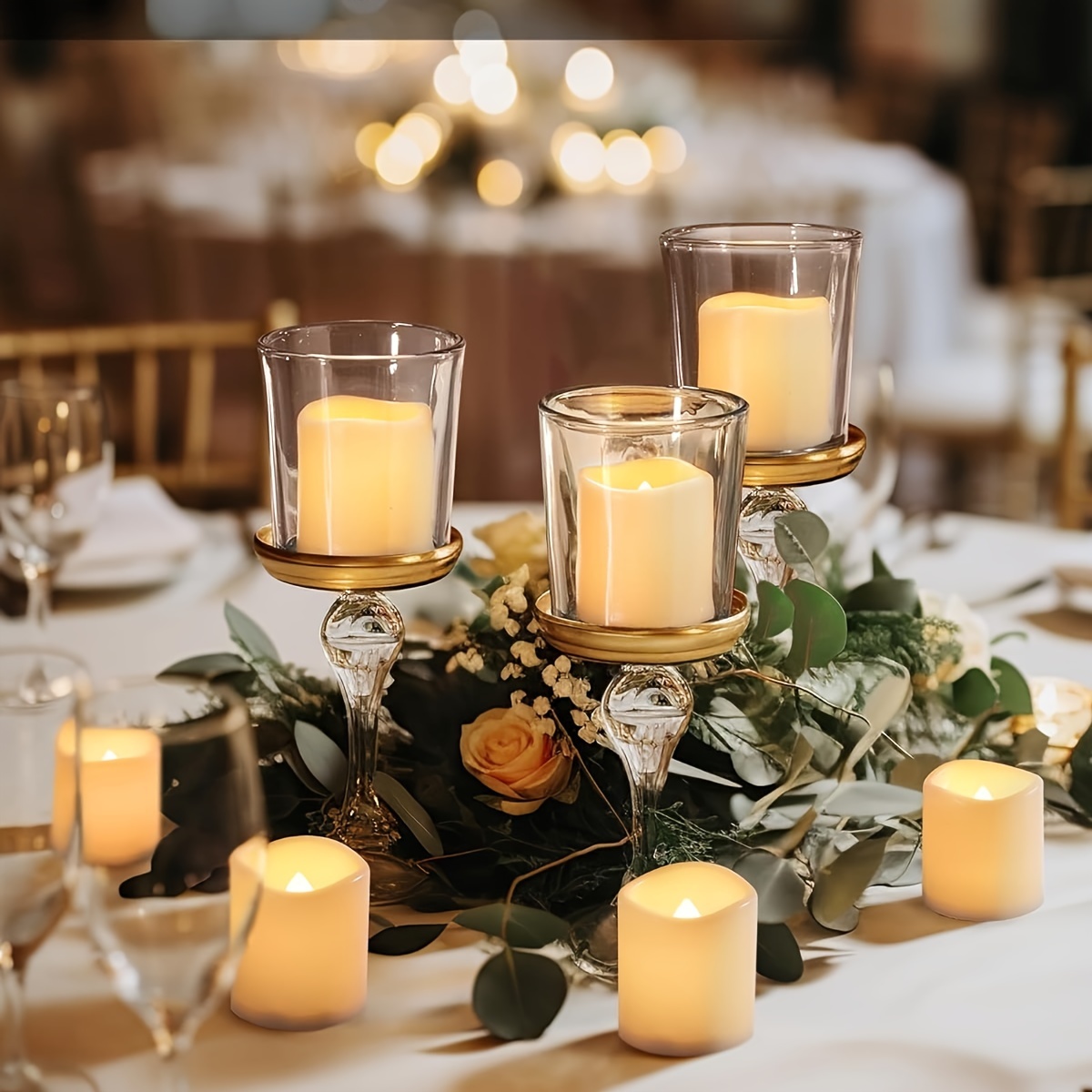Flickering Flameless Electronic Candles with Remote Control, 12-Pack or 24-Pack