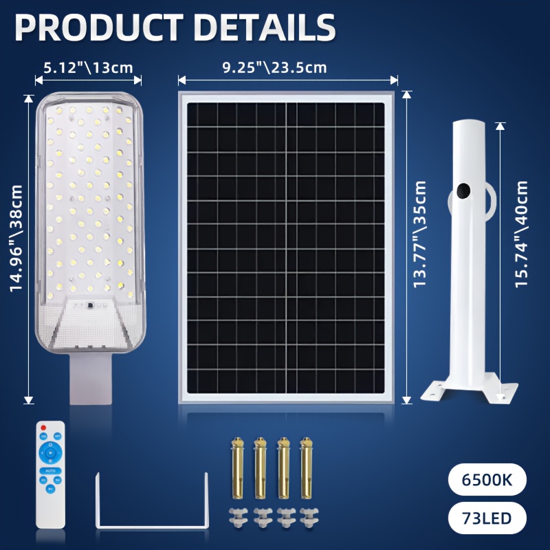 Outdoor super bright curved design solar lamp, 6000mAh battery, light source sensor, can be controlled remotely, equipped with remote control, suitable for courtyards, roads, and outdoor parking lots.