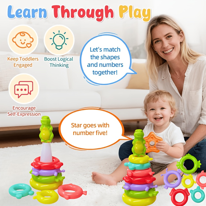 9pcs Dinosaur Rainbow Patchwork Educational Toys