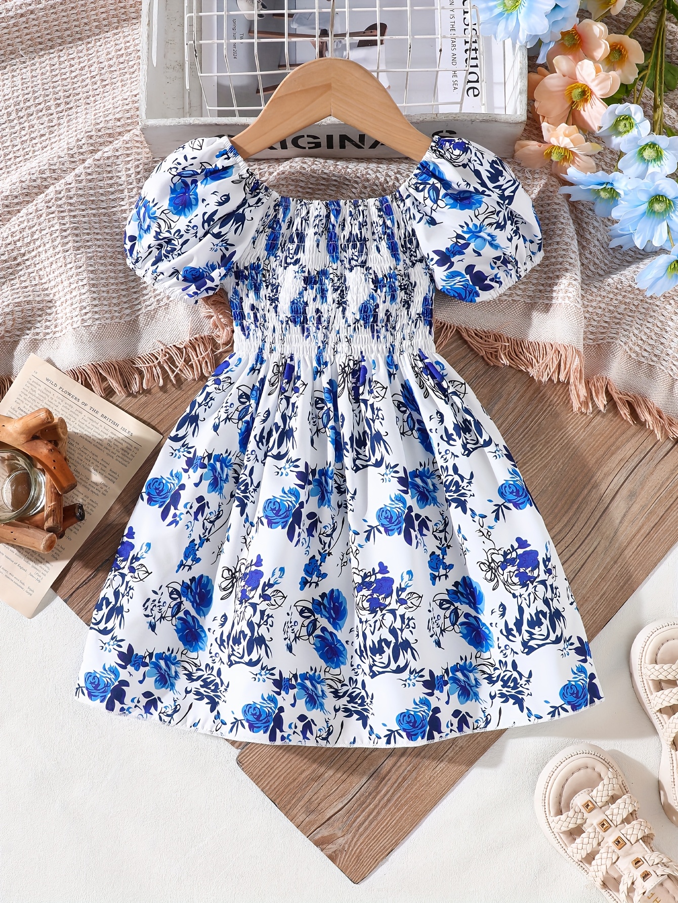 princess polly baby blue dress The Anndee short dress in blue and white porcelain block print – Grace  Harris Collection