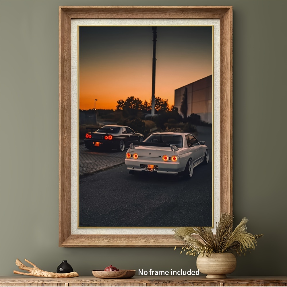 

Jdm Skyline R34 Poster Canvas Art - 12x18inch (30x45cm) - No Frame Included - Modern Car Poster For Bedroom Decor