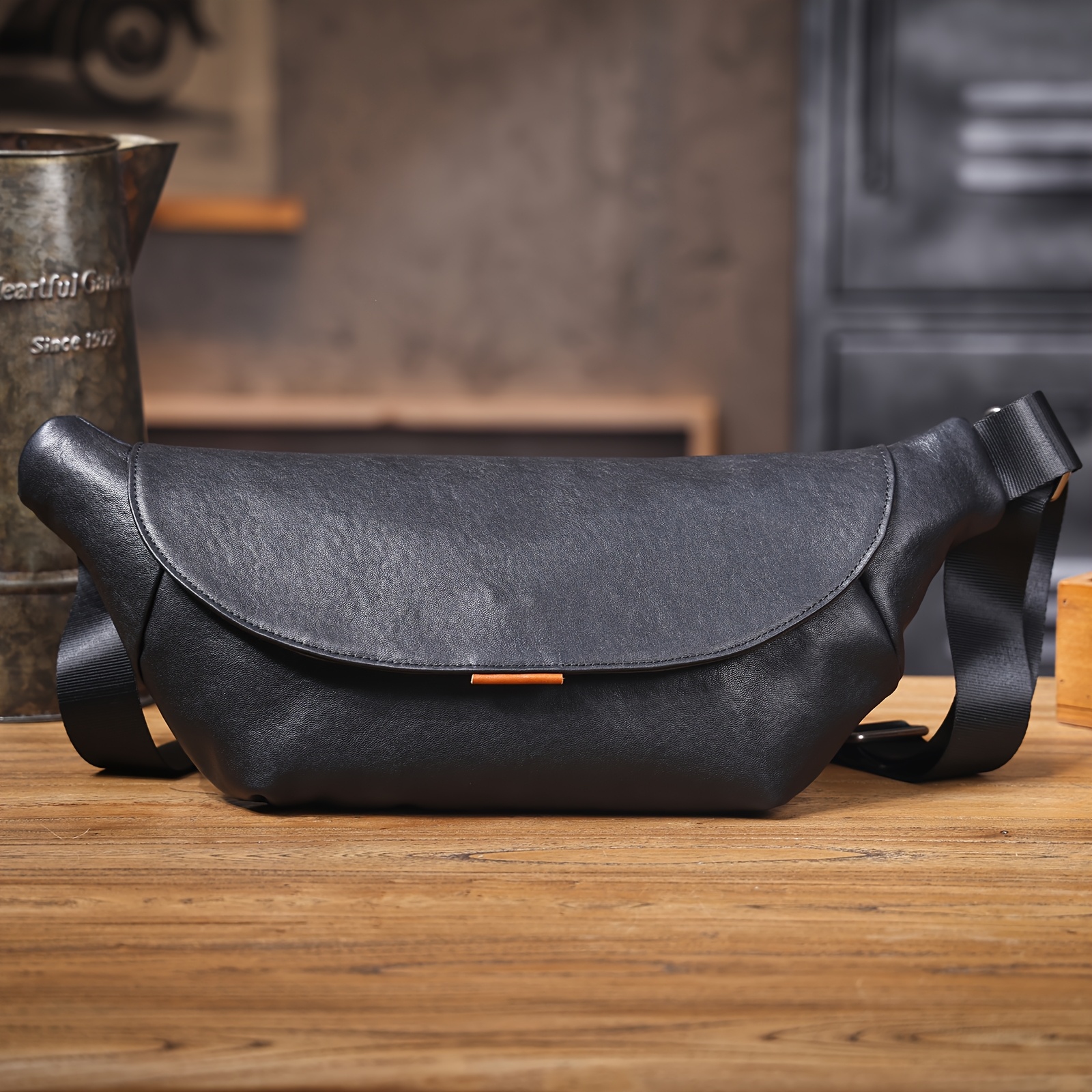 Mini PU Leather Crossbody Messenger Bag Men
