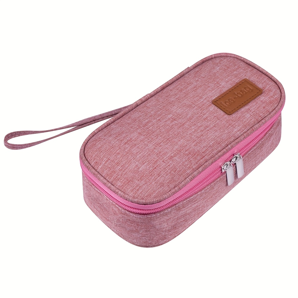 breast milk cooler travel bag portable insulated bag holds 5 7   milk fits narrow breast milk storage bags essential for nursing moms travel daycare thickened version pink 0