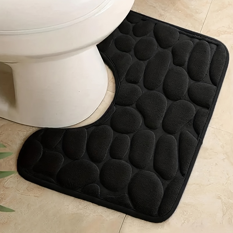 1pc U-shaped Coral Fleece Bath Mat, Soft And Non-slip, Suitable For Bathroom