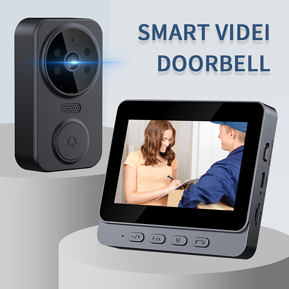 TEMU Doorbell Camera 1080p With Screen, Audio, 170° Vision, 4.3-inch Screen, Smart Visual Doorbell, Night Vision, No Subscription, No Application, No