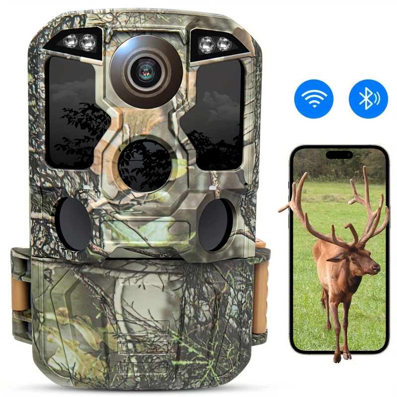 Image of 4k Wifi Trail Camera - Capture Stunning Wildlife Photos With 0.5s Fast Trigger, 130° , Ir Leds For Night Vision, And Motion Activated Technology For Outdoor Hunting And Surveillance Christmas Gift
