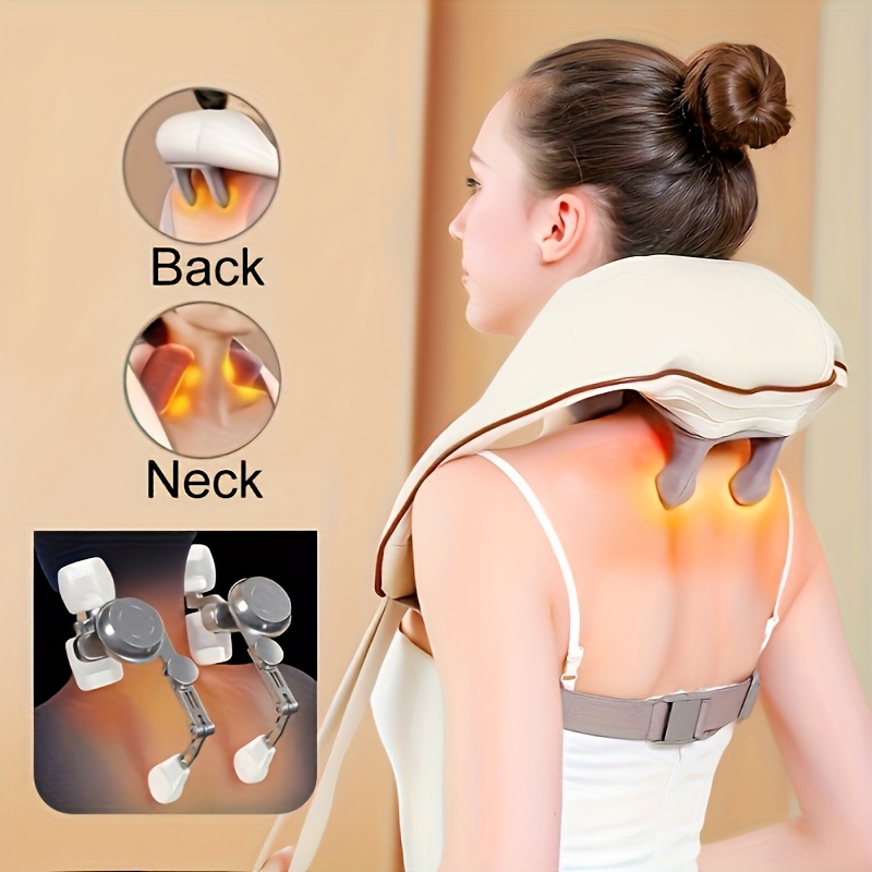 Electric 6D Massager for The Neck And Shoulders with Heat, a Deep Kneading Massage Pillow Designed for Muscle, Perfect for Use at Home, in The Office, Or in The Car - an Ideal Gift for Both Men And Women