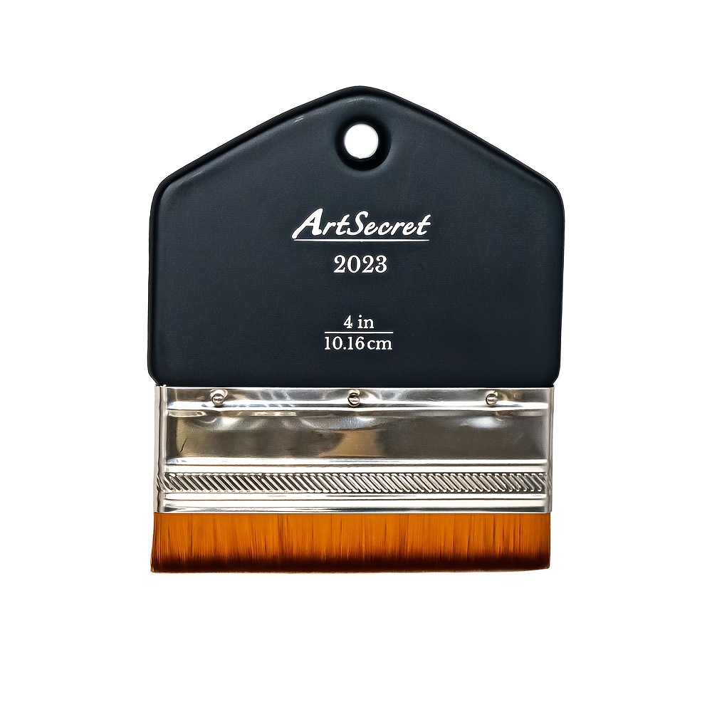E-shop 1-4 Stück Flachpinsel für Aquarell- & Acrylfarben – Kurze Synthetikborsten mit Holzgriff & Nylonring, Flachpinsel für dicke/dünne Striche, ideal