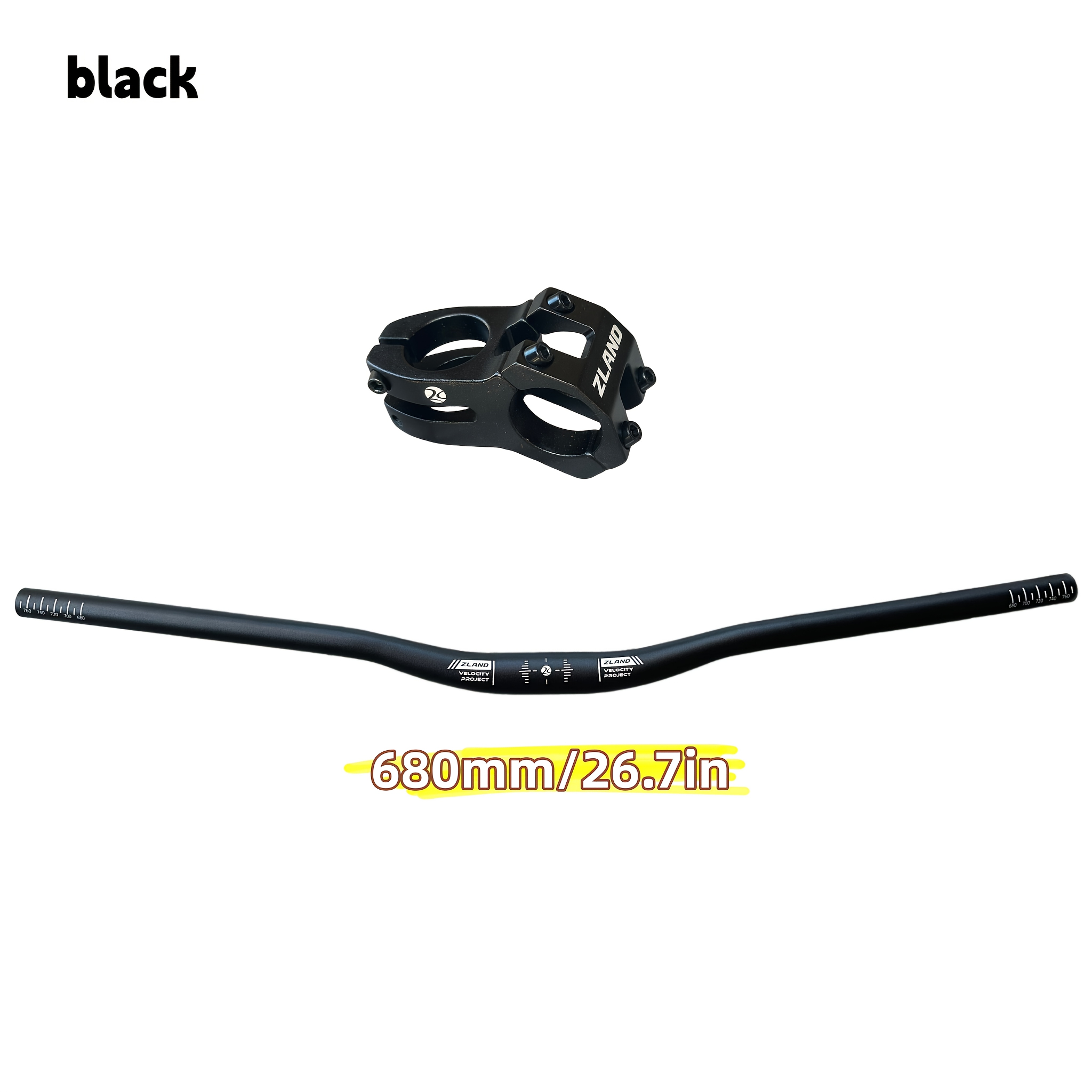 TEMU Fiets + Stuurpen Set, Mountainbike en Aluminiumlegering Stuurpen Accessoires, Downhill en Cross-Country Hoogsterkte Stuur, 7 Kleurencombinatie