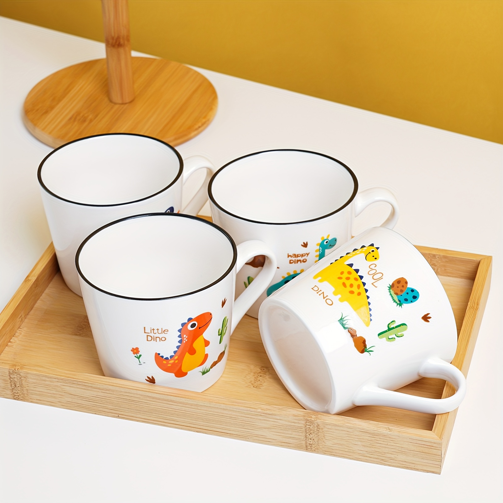 juego 4 tazas cerámica diseño dinosaurios adorables - Temu ...