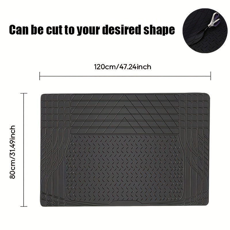 TEMU A Car Trunk Mat - Wear-resistant, Non-slip, Easy To Clean, Suitable For All Vehicles - Size 120*80cm / 47.24*31.49in