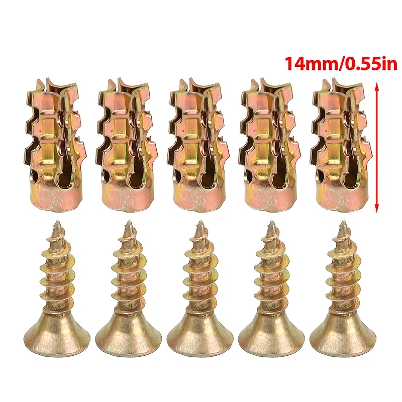 TEMU 100 pezzi: 100 viti + 100 tubi di , viti di corte 6�14mm, viti filettate per cerniere di porte, viti di autofilettanti dentate, viti per carichi