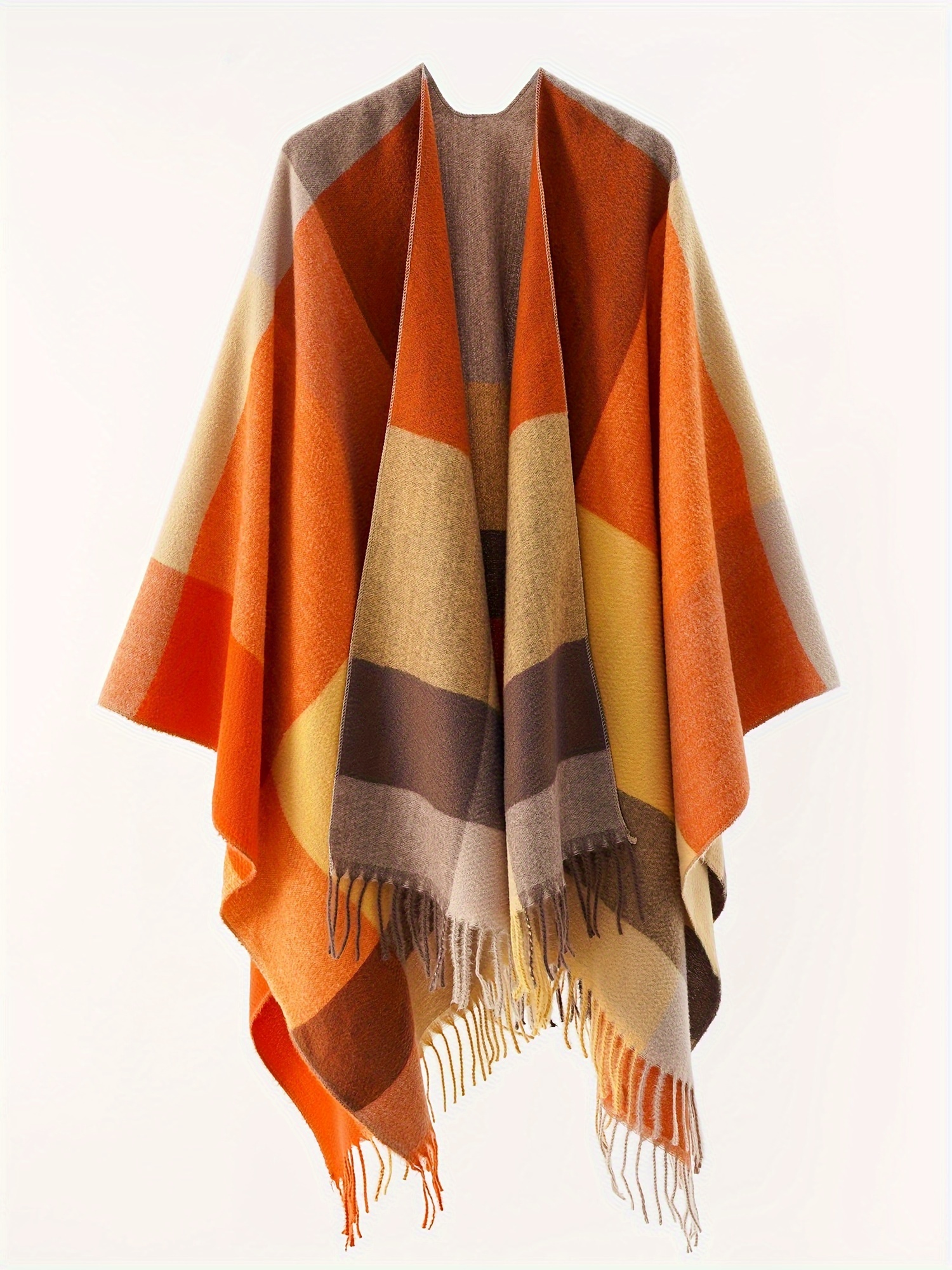 Plus Size, Women's Oversized Front-Open Cardigan Shawl, Casual Cape Sweater for Autumn and Winter Evening Wear