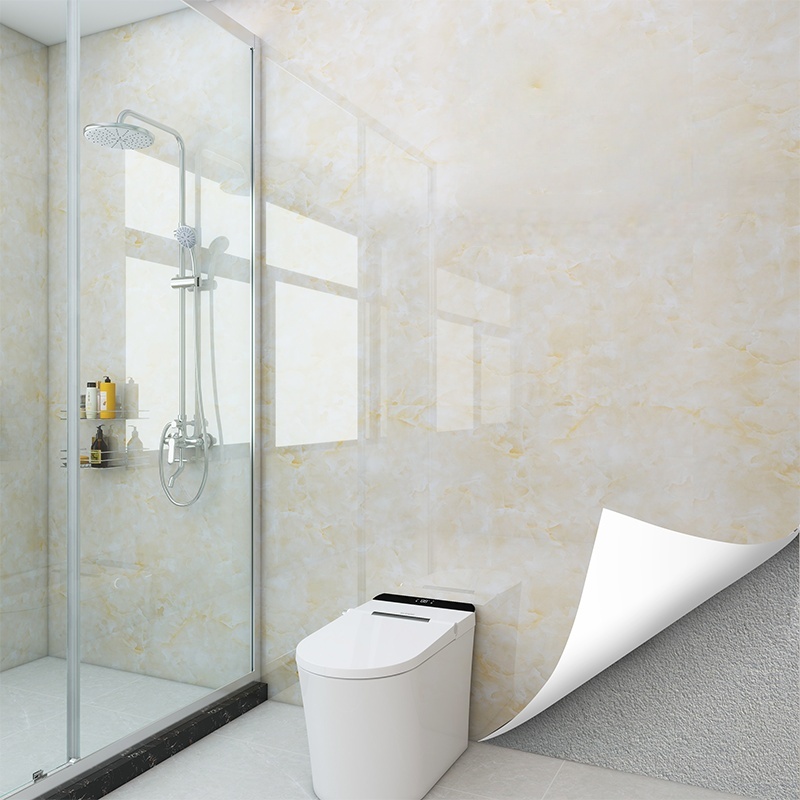 Thickened Waterproof Stickers for Bathroom, Marble Pattern Kitchen Film - Easy to Peel and Stick, Moisture & Oil,, Suitable for Bathrooms, Sinks, Showers -   Installation,   - Ideal for  , Modern Marble Design, High-Strength  ,   Renovation Upgrade