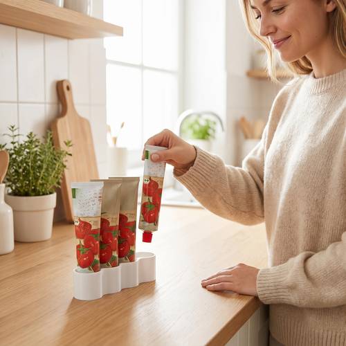 porte-tubes en plastique blanc pour 1 tube (convient pour 4 tubes) - pour réfrigérateurs et garde-manger, adapté pour moutarde, mayonnaise, ketchup et autres - distributeur de tuyaux sanitaires à vue dégagée, compatible avec les tubes à sauce - idéal, étagères utilitaires