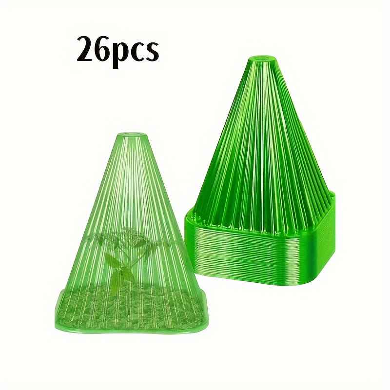 Image of 26pcs Seedling Protective Cover, Reusable For Home Plant Bell Cover, Protective Plant Cover Transparent Seedling Warming Cover, Greenhouse From Bird Frost Damage