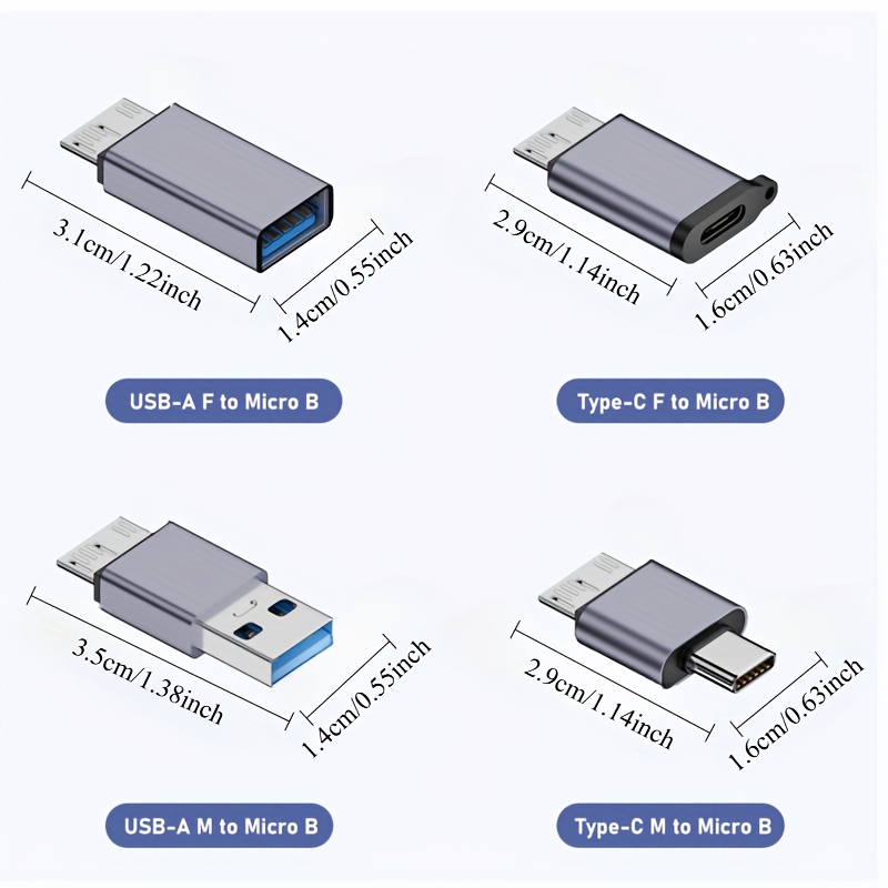 amazing USB Micro B to USB A/C Adapter 10Gbps USB 3.1 Type C Male/Female Converter with Power Delivery & Data Transfer, Plug & Play Hard Drive/SSD/Flash/External Drive Connector for Laptop, Smartphone, Tablet (USB-Powered), Laptop Accessory, Smartphone Connector, Sleek Design, Portable Connector, Sturdy Build, Durable Connector, USB Extension Cable, Office Professionals, Students 6 amazing USB Micro B to USB A/C Adapter 10Gbps USB 3.1 Type C Male/Female Converter with Power Delivery & Data Transfer, Plug & Play Hard Drive/SSD/Flash/External Drive Connector for Laptop, Smartphone, Tablet (USB-Powered), Laptop Accessory, Smartphone Connector, Sleek Design, Portable Connector, Sturdy Build, Durable Connector, USB Extension Cable, Office Professionals, Students - Image 6