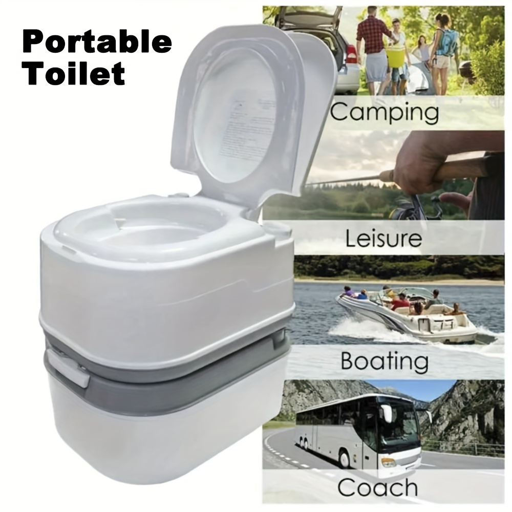KAIZONPOT Tragbare Toilette Für Camping, 5,3 Gallonen, Camping-Porta- Töpfchen, Reise-Töpfchen Mit Großer Entladungsöffnung, Füllstandsanzeige, T-Wasserauslässe Für Wandern, Bootfahren, Ausflüge