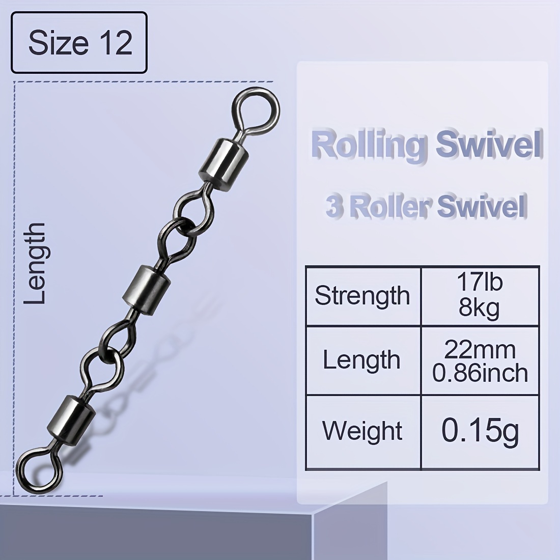 Image of 30pcs Treble Rolling Swivels 3 Roller Swivel Stainless Steel For Ultralight Rigs & Trolling
