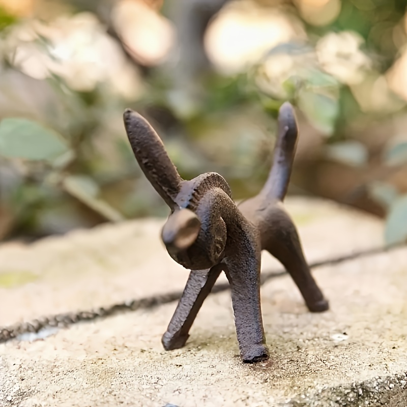 TEMU 1pc Vintage Cast Iron Donkey Statue - Decorative Metal Figurine For Desk, Indoor & Outdoor Ornament, Ideal For Christmas, Halloween, Easter, Hanukkah, Father's Day Decor