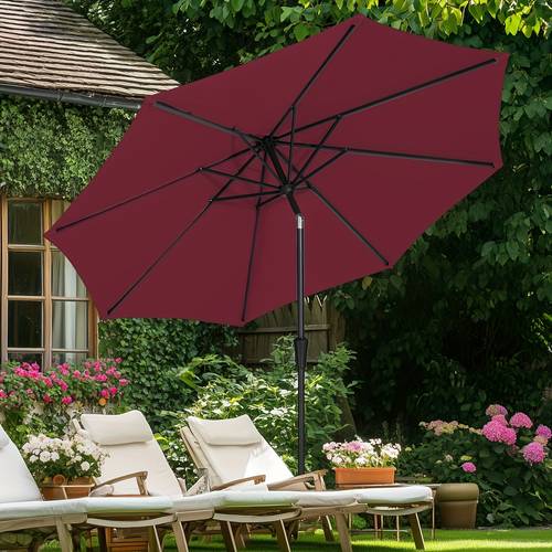 10 ft outdoor umbrella outdoor furniture patio table umbrella with push button tilt and crank pool beach yard umbrella for commercial residential with 8 sturdy ribs