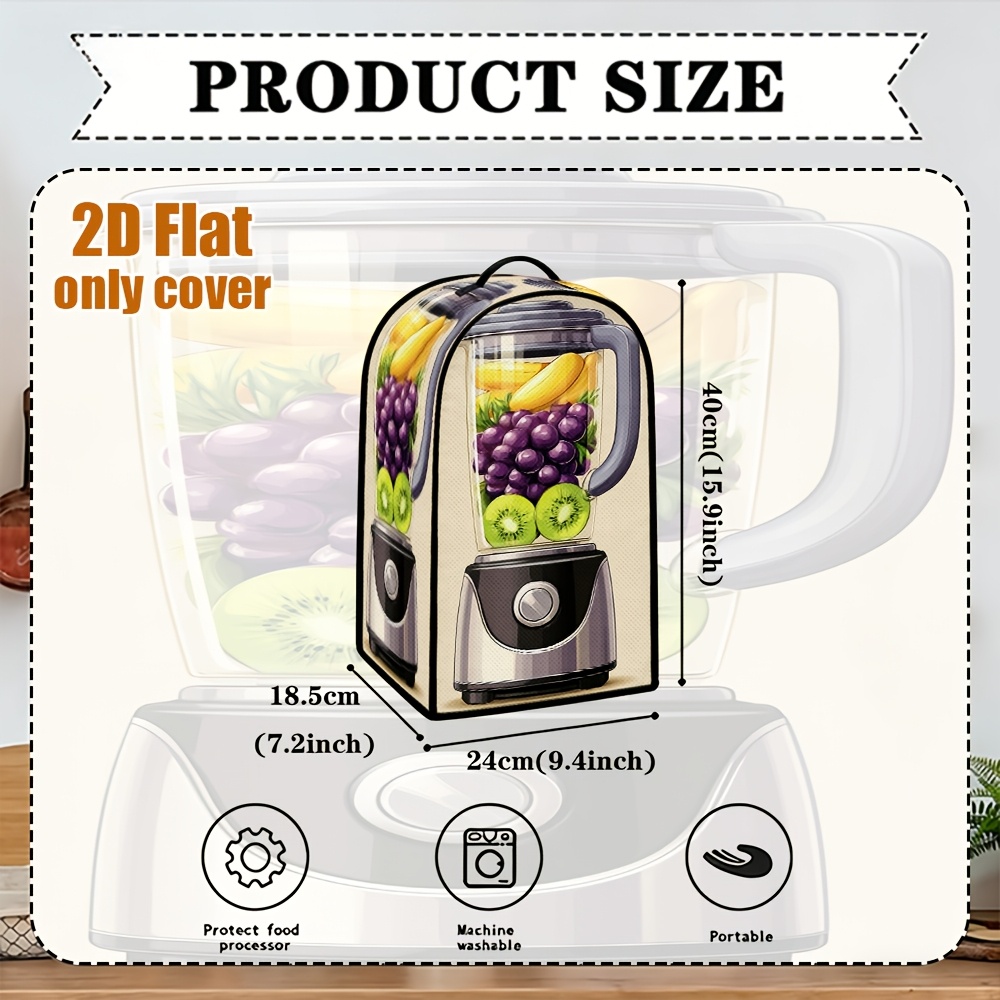 TEMU 2d Flat, 1pc Blender Cover, With Fruits Themed Design, Food Mixer Cover With Top Handle, Decorative For Kitchen Machines Kitchen Countertop