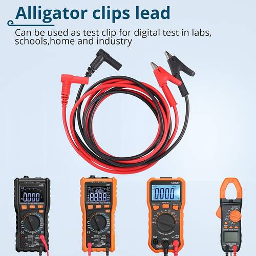 multimeter test leads banana plug angle to crocodile clips soft flexible test cable wires for electrical testing