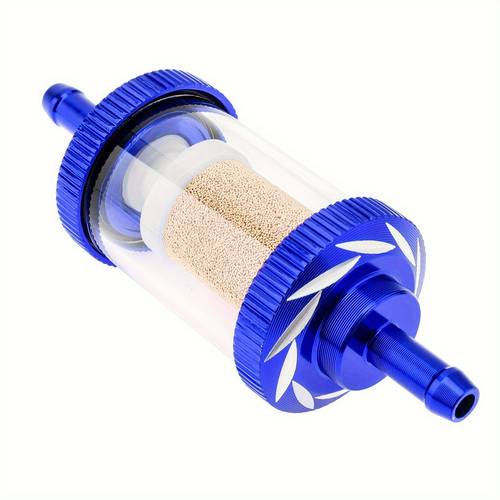 filtro carburante, materiale in di alluminio, 6mm & 1/4 di pollice, calibrazione/finestra in vetro, per moto, veicoli , utv, . utilizzabile anche per snowmobile, tosaerba, trattori, ecc.