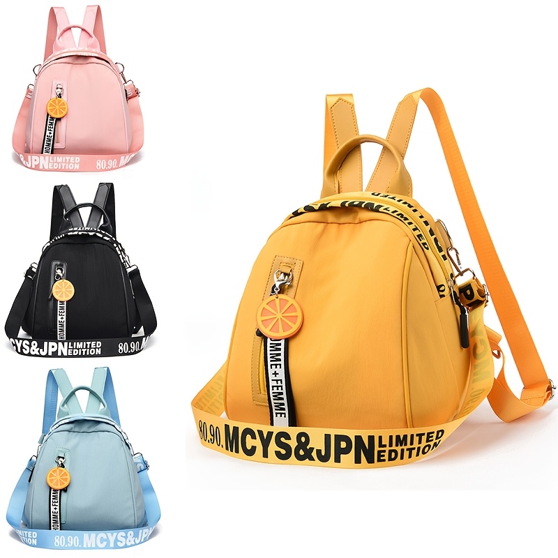 

4 Styles Oxford Fabric Women's Backpack, Casual Fashion Mini Shoulder Bag With Adjustable Strap, Zipper Closure, Polyester , Trendy For Commuting & - Black, Pink, Yellow, Light Blue