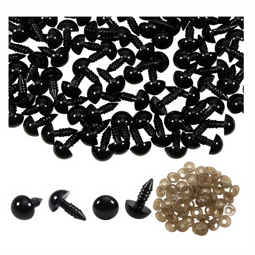 

100pcs 10mm Doll Safety Eye Set ( 50pcs Black Plastic Safety Eyes+50pcs Washers), Craft Eyes For Soft Doll Making Diy Craft Plush Animal