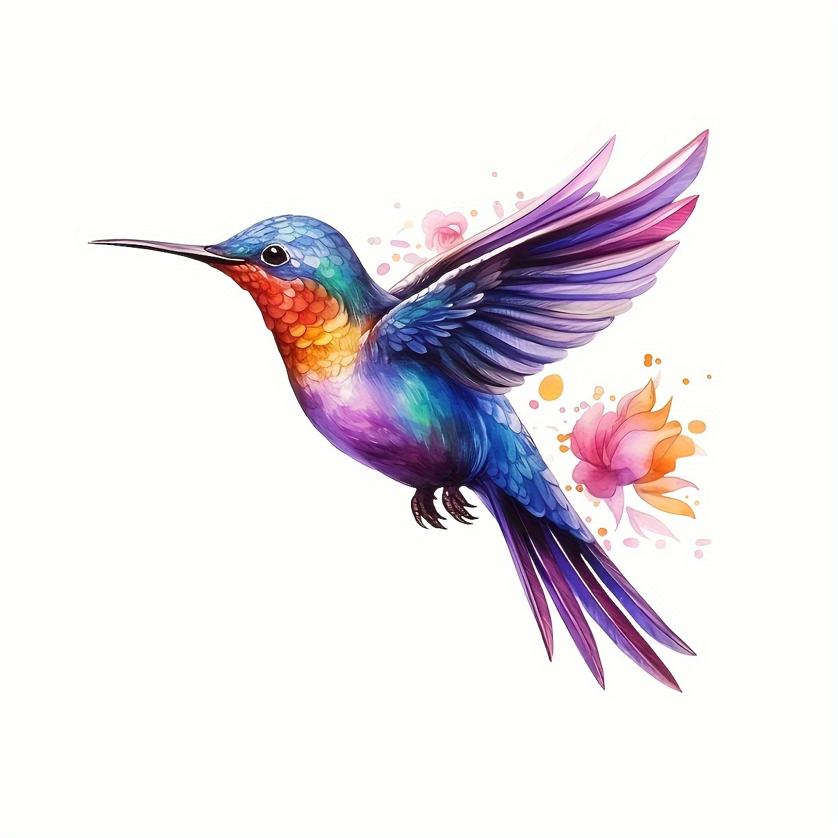 

(upgraded Version, Waterproof And Sunproof) 3d Beautiful Vibrant Colored Hummingbird Art Car Stickers - Suitable For All Vehicles, Motorcycles