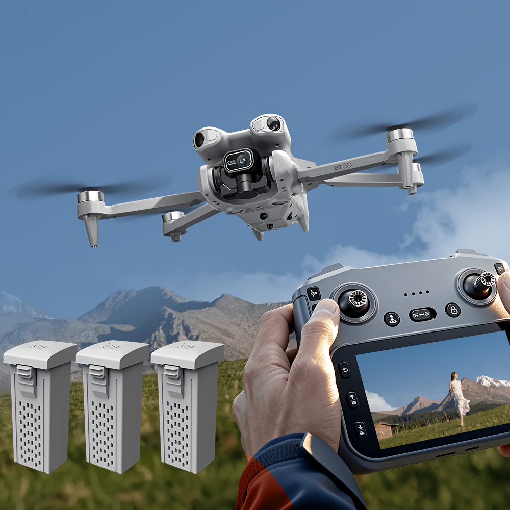 Image of Gt50 Brushless Rc Drone With 4.5-inch Screen Remote Controller, Hd Dual Camera, Hover, Intelligent Obstacle Avoidance, Gesture Photo, App Control, 360° Flip And Mode