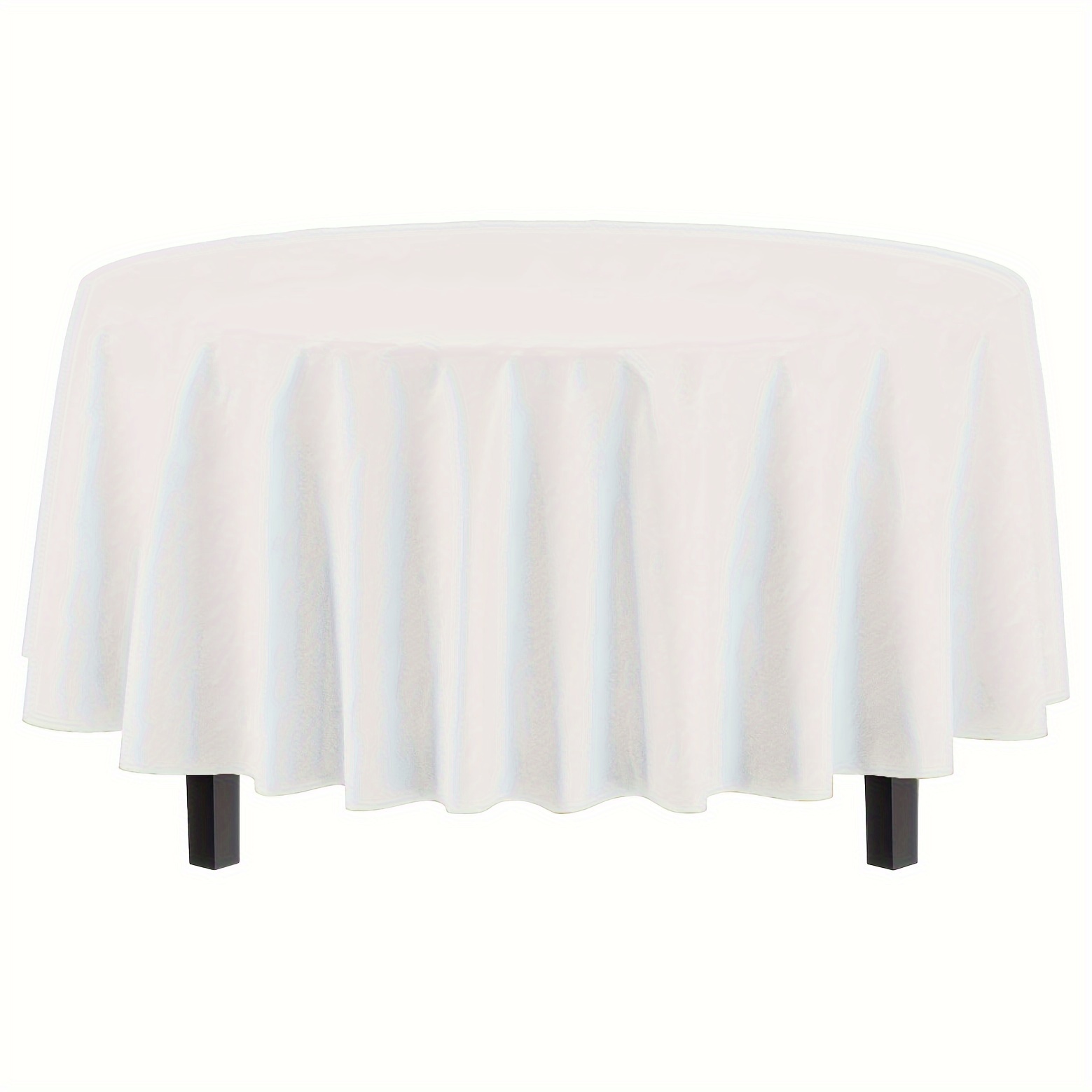 

Elegant White Plastic Tablecloth 84" Round - Perfect For Weddings, Birthdays & More