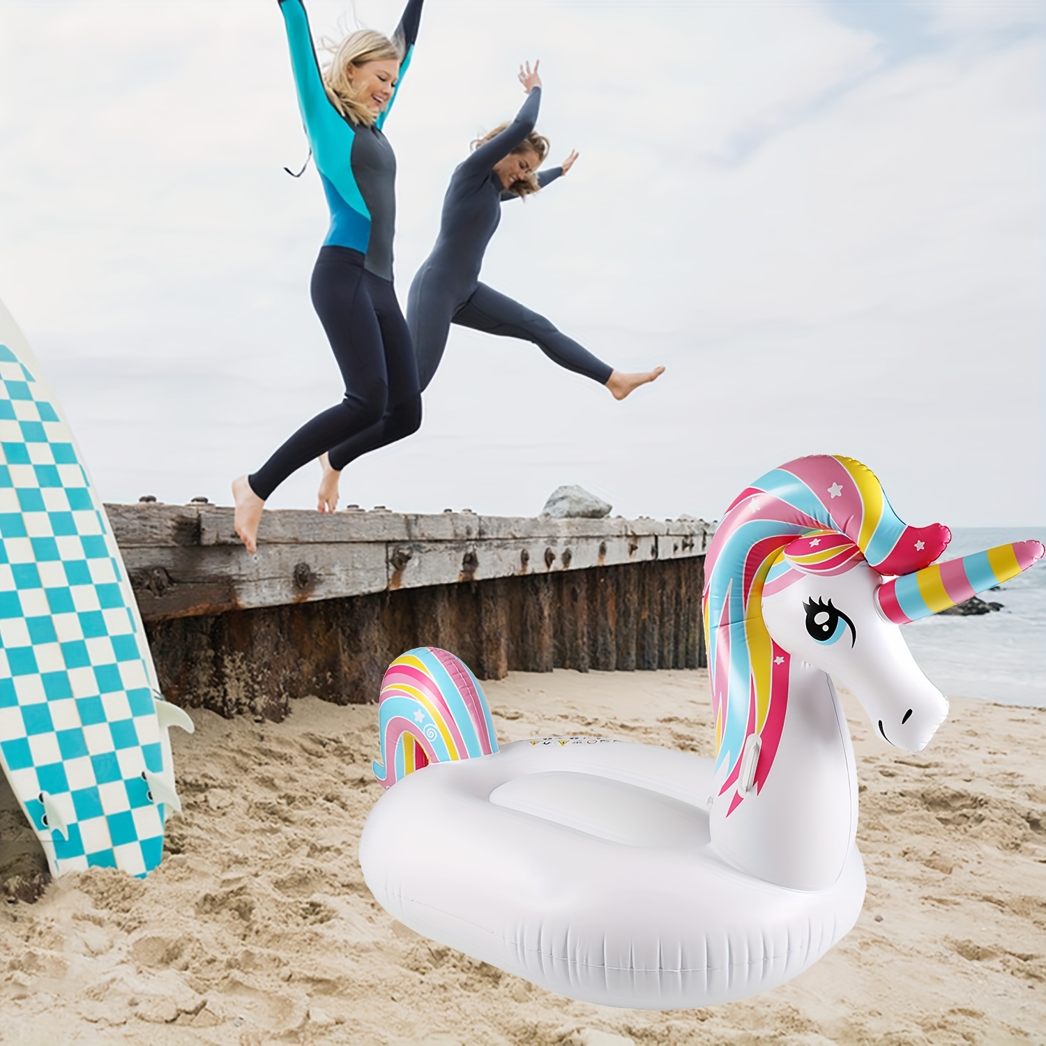 big inflatable unicorn pool float floatie ride fast valves Temu - Main Image