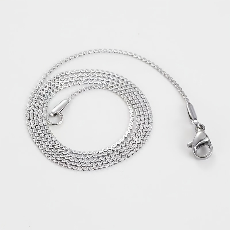 TEMU 10pcs Stainless Steel Flat S Necklace Suitable For Diy Daily Wear