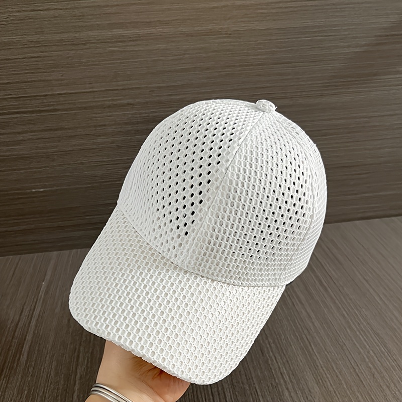 TEMU New Outdoor Leisure Light Plate Mesh Peaked Cap For Women, Easy Thin Breathable Summer Sun Hat For Men