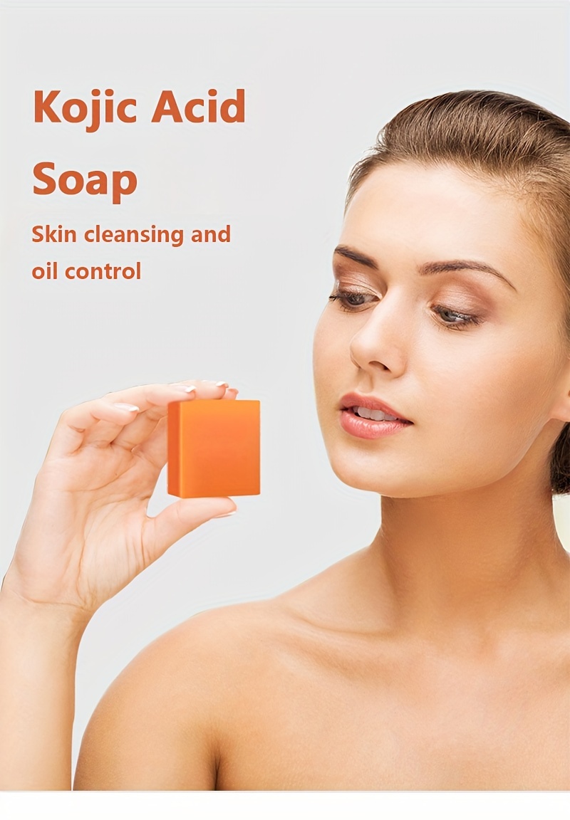 8 komada 100g Sapun s Kojinskom Kiselinom - Posvjetljujući Svijetlo Bež, Hidratantni, Kontrola Masnoće za Ruke, Lice, Kupanje - Prirodni Aroma Naranče, Eterično Ulje, Nježno Čišćenje, Božić