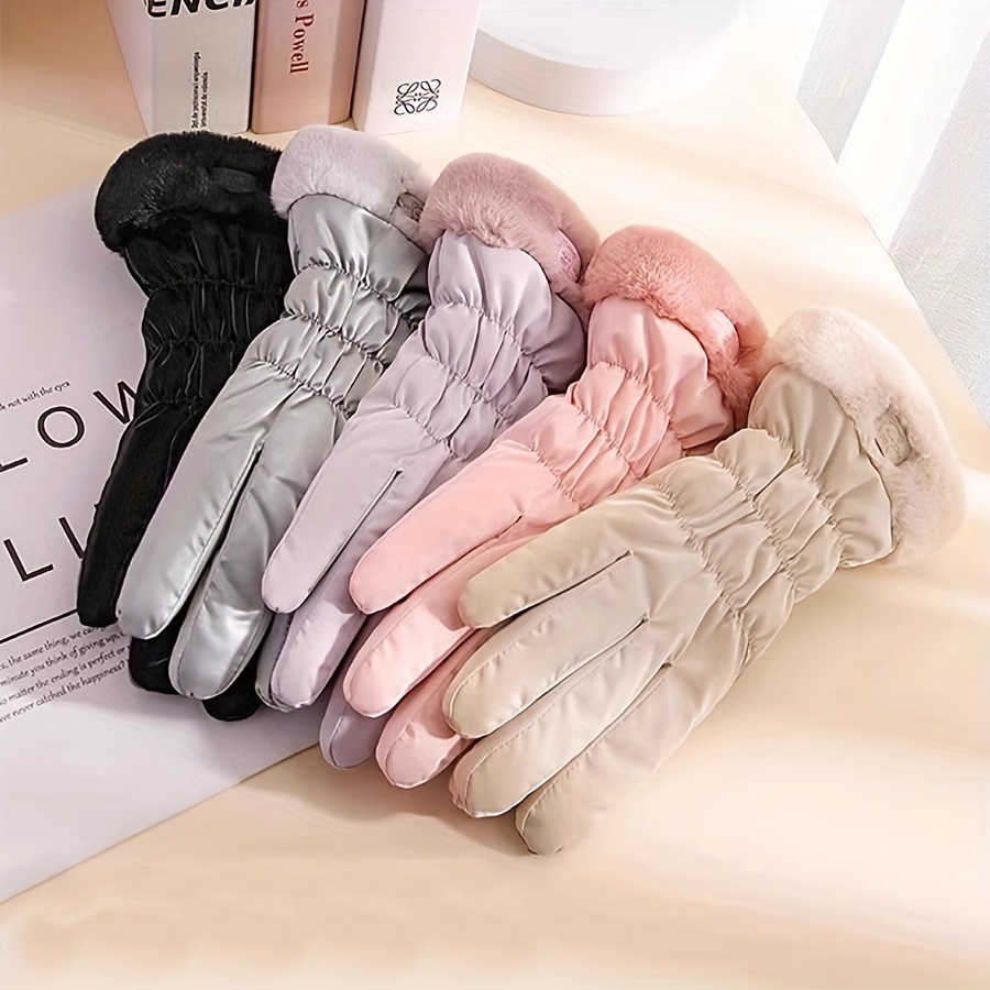 

1 Paire de Gants d'Hiver pour Femmes avec Écran Tactile - Épais, , Imperméables et Coupe-Vent avec Poignets en Peluche pour le Cyclisme, la Conduite et les Activités en Temps Froid (Noir, , Rose, )