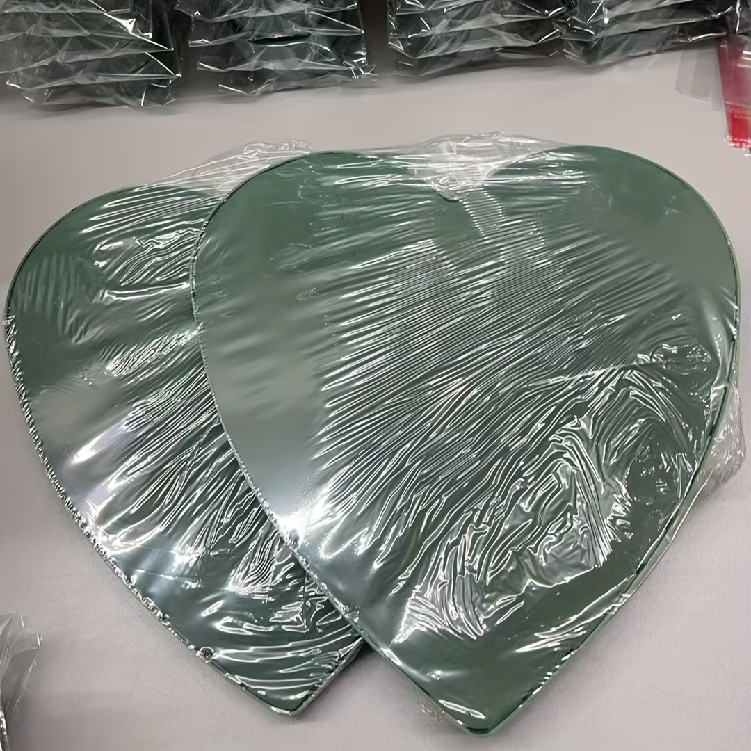 Image of 2pcs Flower Floral Blocks Block Mud Styro Green Bricks Arrangement Wet Heart Sponge Flowers Florist Brick Wedding Fresh