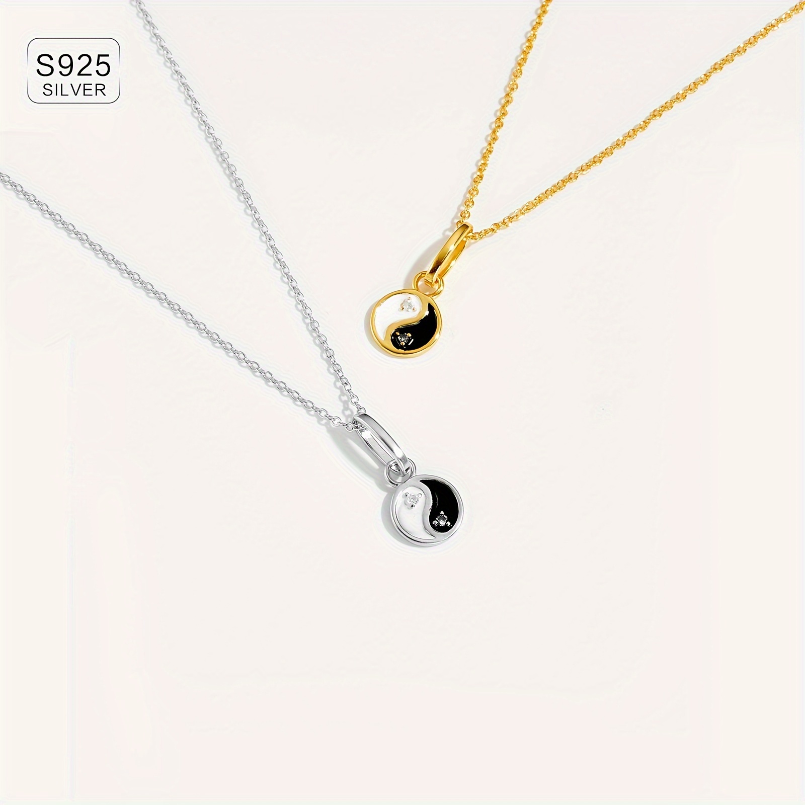 Women's 925 Silver Retro Tai Chi Bagua Pendant Necklace