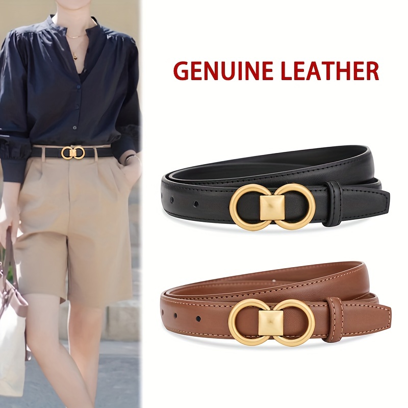 

Genuine Cowhide Leather Belt New Versatile Decorative Suit Belt Fashionable Black Trendy Jeans Belts