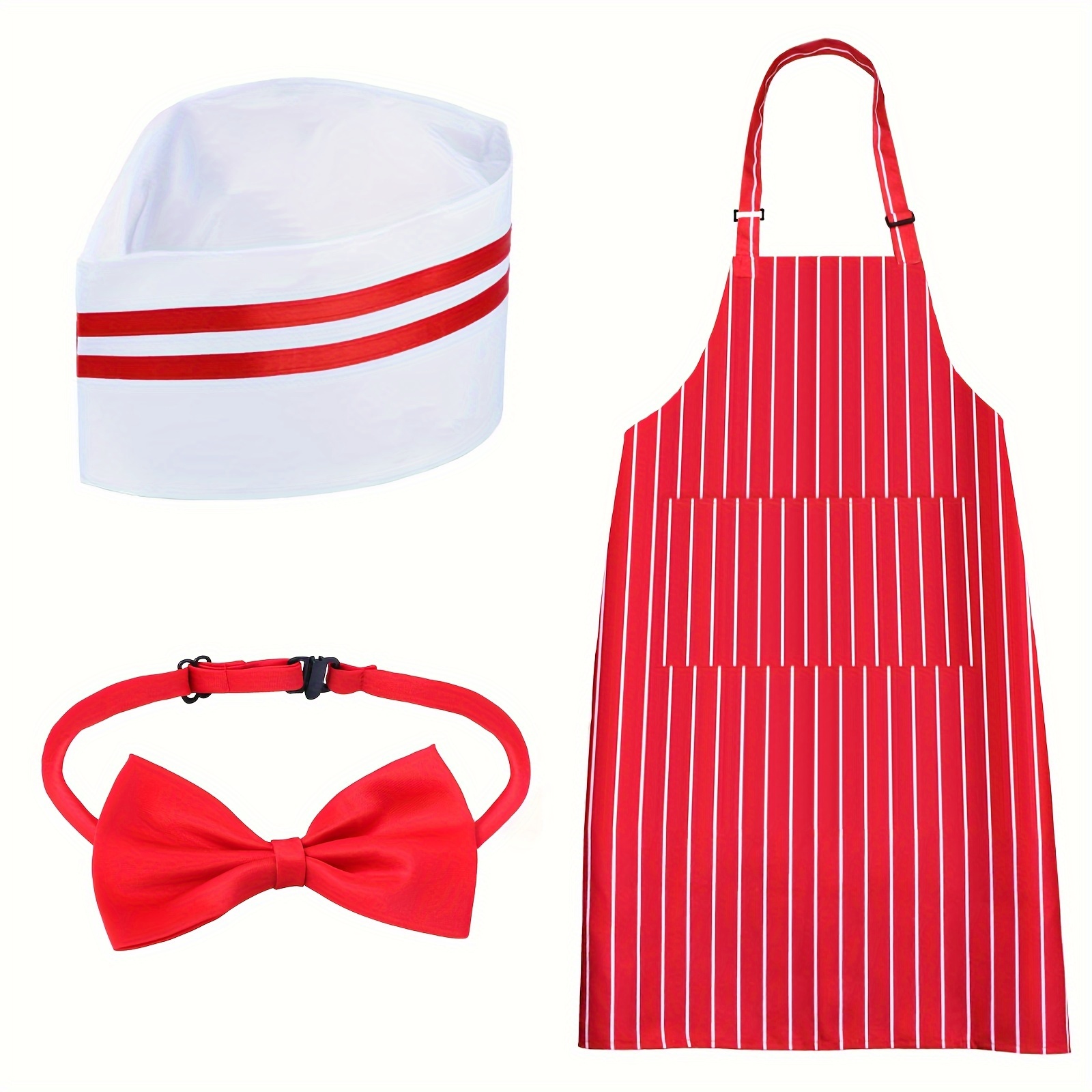 

3pcs/set Waiter Themed Costume Accessories Including Hat Apron Bow Tie For Stage Show Themed Party Cosplay Accessories