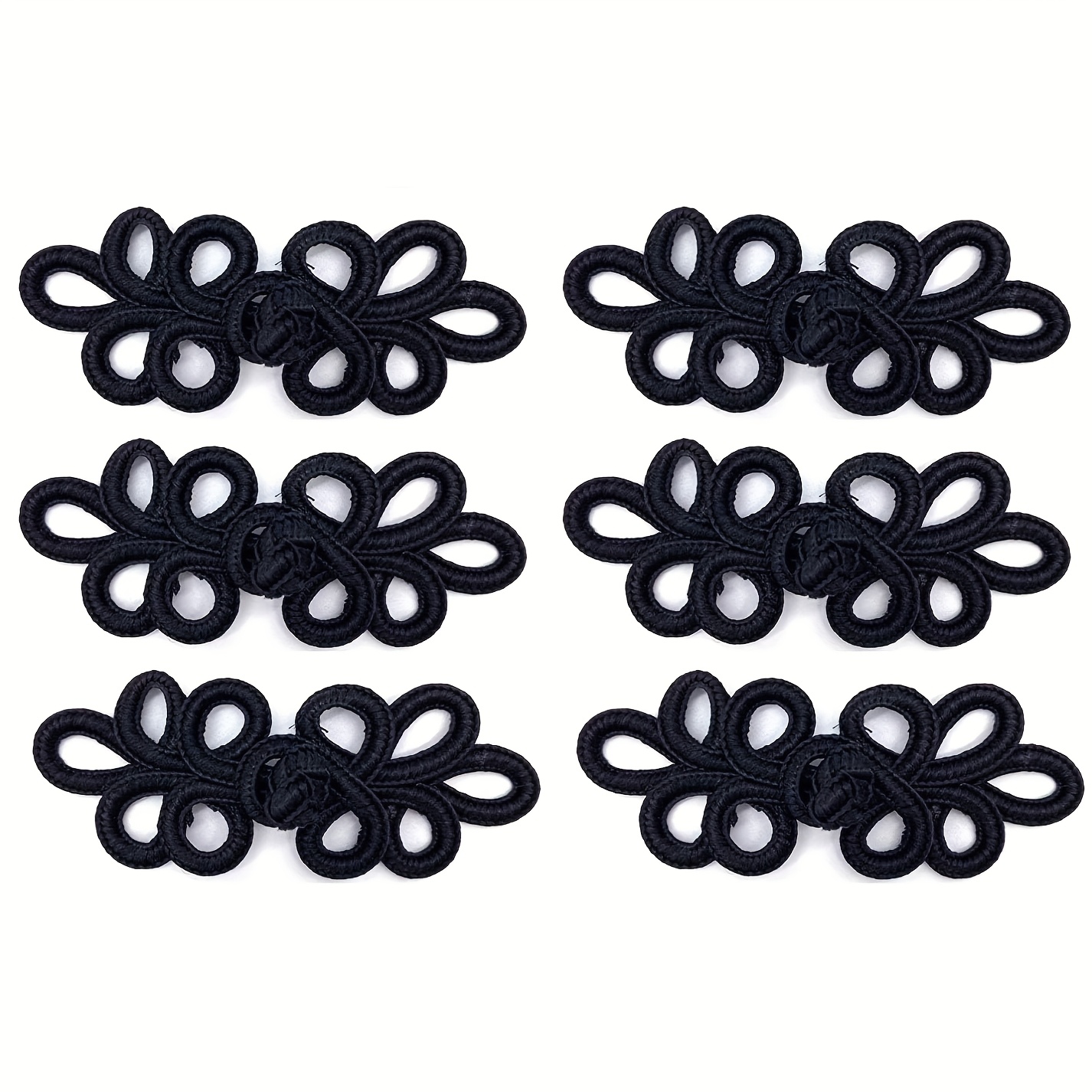 TEMU 6 Pairs Buttons Closure Knots Sewing Buttons Fasteners For Cheongsam Tang Suit Scarf Cardigan Sweater Cloak Coats Costumes Outfit Sewing