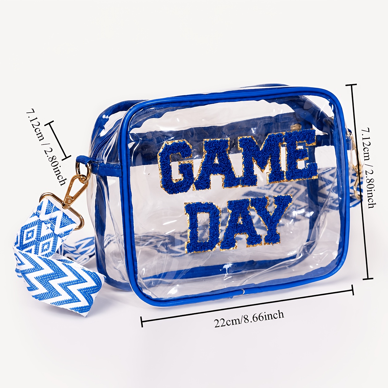 TEMU Stadium Approved Black Purple Gray Game Day Clear Crossbody Bag Premium Pvc Transparent Purse For Concerts, Sports Events And Tailgating.