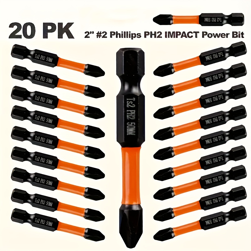 

10-pack Steel Torx Ph2 Screwdriver Bits, 2-inch, Rust Resistant, For Indoor/outdoor Use On Metal - No Assembly Required