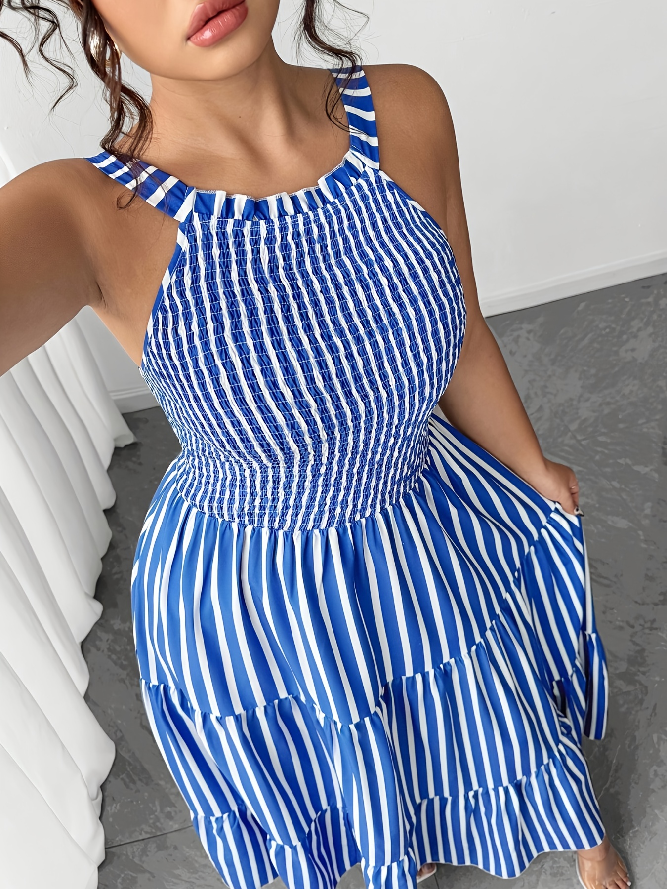 plus size plus size womens elegant fashionable blue white - Temu Morocco