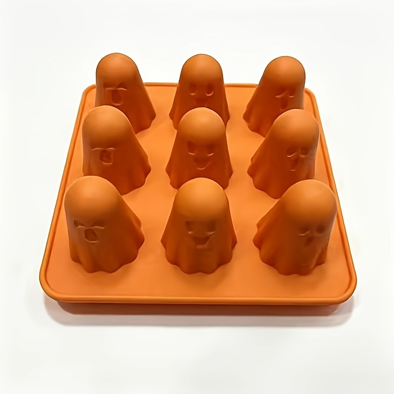 TEMU 9-cavity Cute Silicone Mold, Halloween 3d Candy Chocolate Molds, Food Grade Silicone Cube Of Ice Tray, Halloween Party Decorations