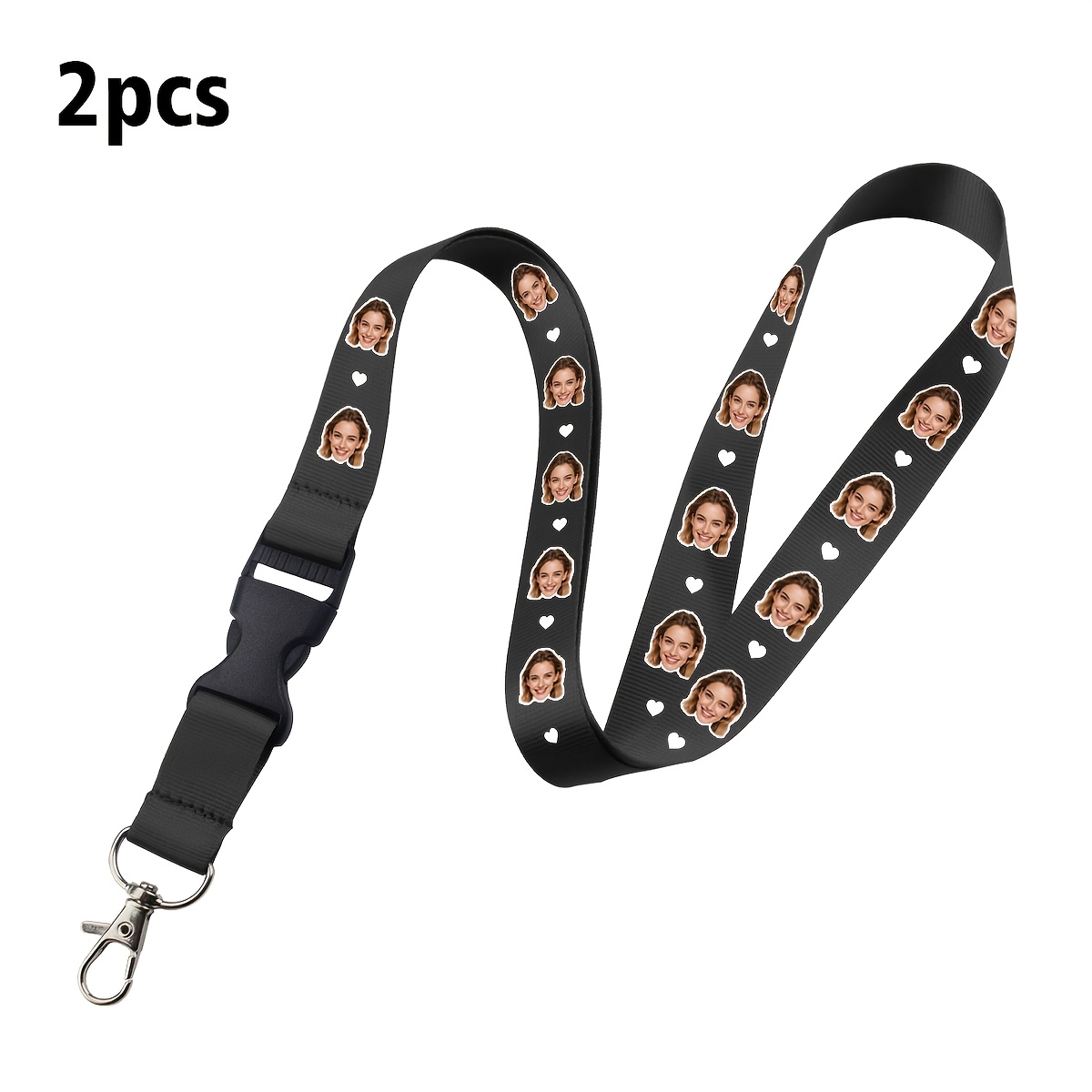 TEMU 2d Custom Photo Lanyard, Personalized Photo Neck Strap, Customized Lanyard With Picture, Detachable Lanyard For Id Badge Holder, Keys, Gifts,